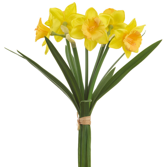 15.5" Daffodil Narcissus Silk Flower Stem Bundle -Yellow (Pack of 12) - FBD068-YE