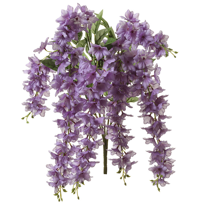 34" Hanging Silk Delphinium Flower Bush -Lavender (pack of 6) - FBD134-LV