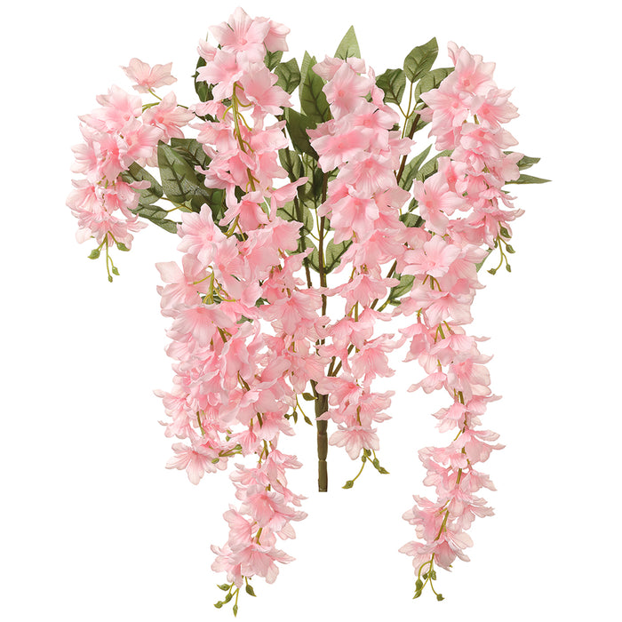 34" Hanging Silk Delphinium Flower Bush -Pink (pack of 6) - FBD134-PK