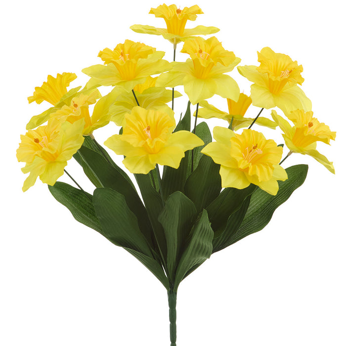 19" Daffodil Silk Flower Bush -Yellow (Pack of 12) - FBD136-YE
