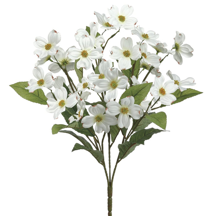 19.5" Dogwood Silk Flower Bush -Cream (pack of 12) - FBD256-CR