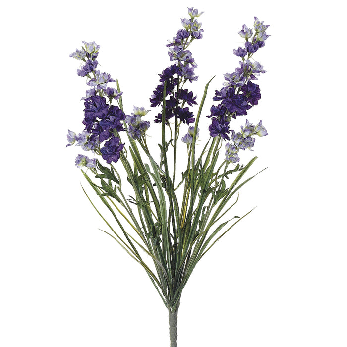 24.5" Silk Delphinium Flower Bush -Purple (pack of 12) - FBD261-PU