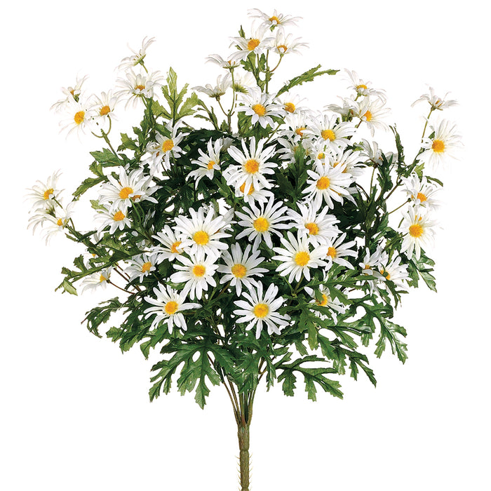 24" Silk Farmhouse Daisy Flower Bush -White (pack of 12) - FBD317-WH