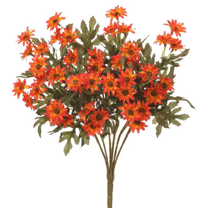 15" Artificial Fall Daisy Flower Stem -Flame (pack of 12) - FBD360-FL