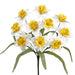17" Narcissus Daffodil Silk Flower Bush -Yellow/Cream (pack of 24) - FBD601-YE/CR