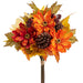 16" Silk Daisy, Pinecone & Maple Leaf Bouquet -Orange/Cream (Pack of 6) - FBD705-OR/CR