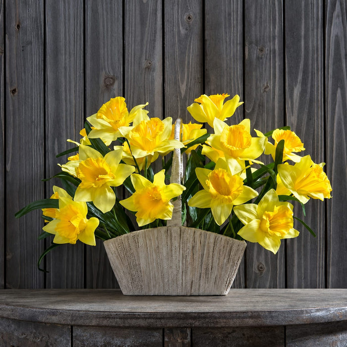 18.5" Silk Daffodil Flower Bush -Yellow (Pack of 12) - FBD895-YE