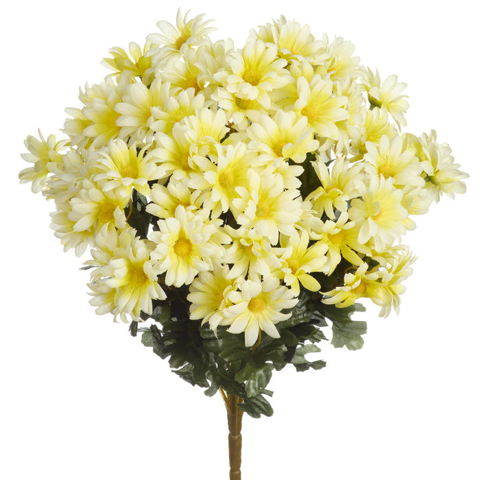 19" Daisy Silk Flower Bush -White/Yellow (Pack of 12) - FBD951-WH/YE