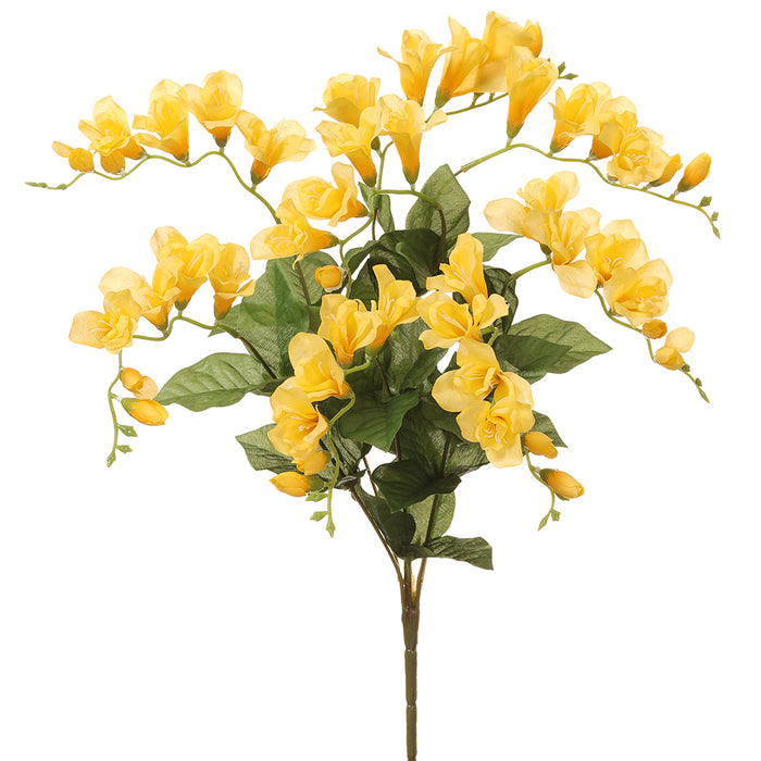 20" Silk Freesia Flower Bush -Yellow (pack of 12) - FBF120-YE