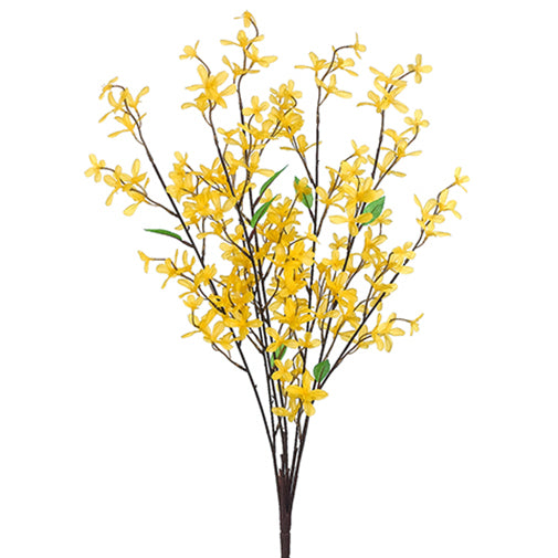 28.5" Silk Forsythia Flower Bush -Yellow (pack of 12) - FBF514-YE