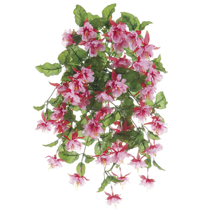 artificial hanging flower plants 20" Silk Fuchsia Hanging Flower Bush -Pink/Fuchsia — Silks Are Forever