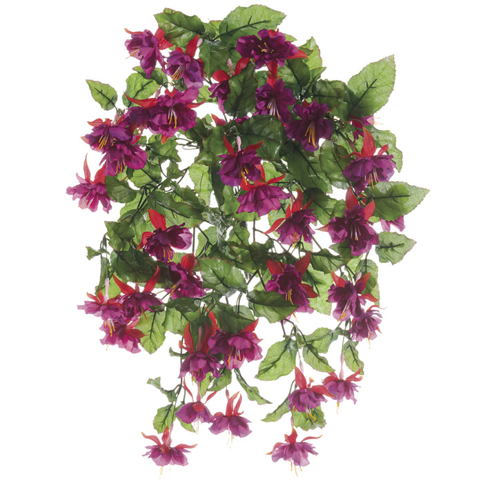 hanging violet plant 20" Silk Fuchsia Hanging Flower Bush -Violet/Red