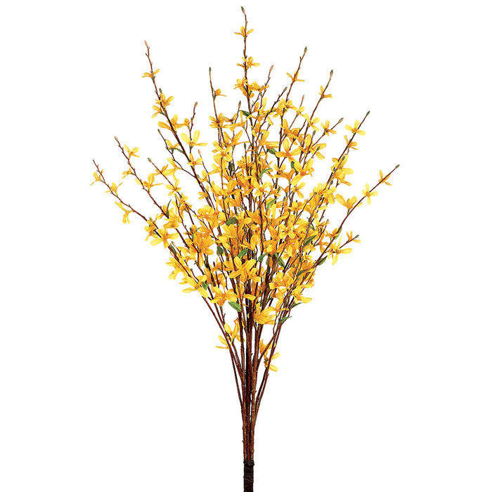 34" Silk Forsythia Flower Bush -Yellow (Pack of 12) - FBF729-YE