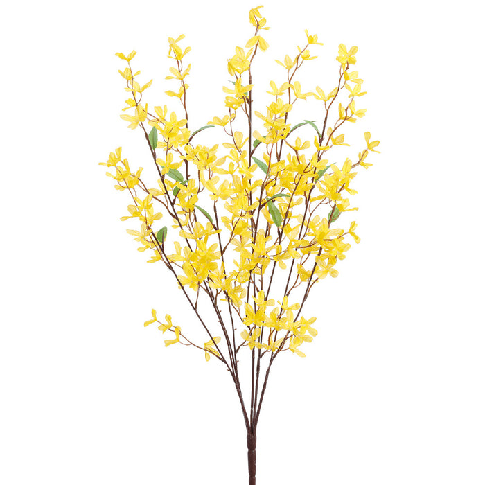 25" Forsythia Blossom Silk Flower Bush -Yellow (Pack of 12) - FBF945-YE