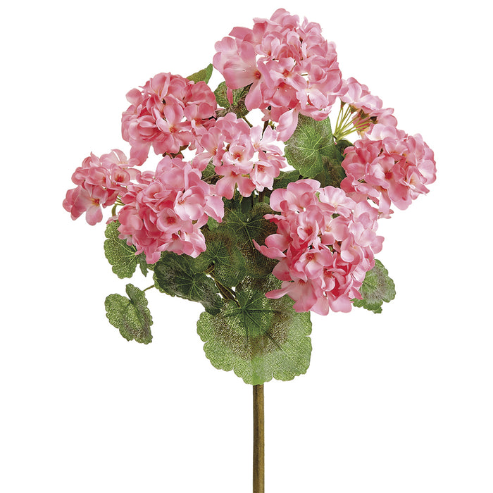 18" UV-Resistant Outdoor Artificial Geranium Flower Bush -Pink (pack of 12) - FBG040-PK