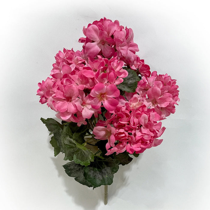18" Outdoor Water-Resistant Artificial Geranium Flower Bush -Rose/Pink (Pack of 12) - FBG040-RO/PK