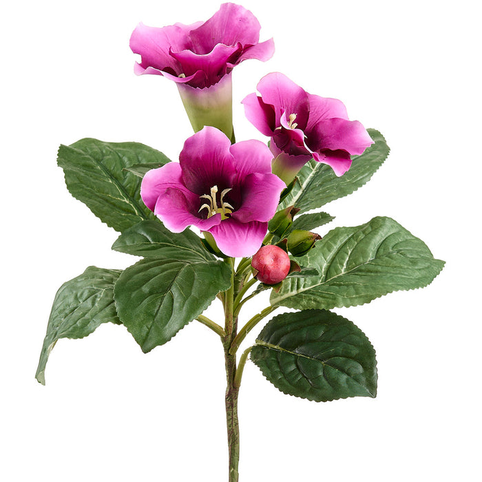 13" Gloxinia Silk Flower Bush -Fuchsia (Pack of 12) - FBG093-FU