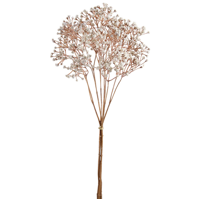 23" Artificial Dry-Look Baby's Breath Gypsophila Flower Stem Bundle -Cream (Pack of 12) - FBG102-CR