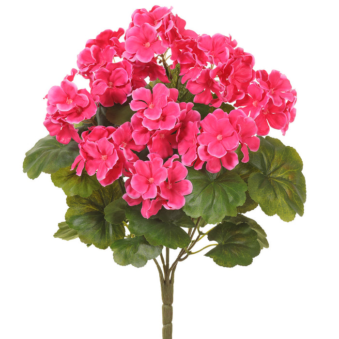 18.5" Outdoor Water Resistant Artificial Geranium Flower Bush -Beauty (pack of 12) - FBG185-BT