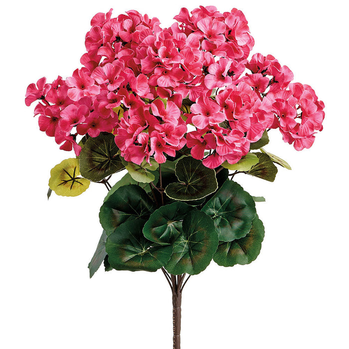 18.5" Outdoor UV-Resistant Artificial Geranium Flower Bush -Beauty (Pack of 12) - FBG309-BT