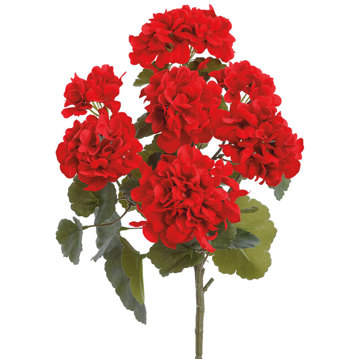 18" Geranium Silk Flower Bush -Red (Pack of 12) - FBG358-RE