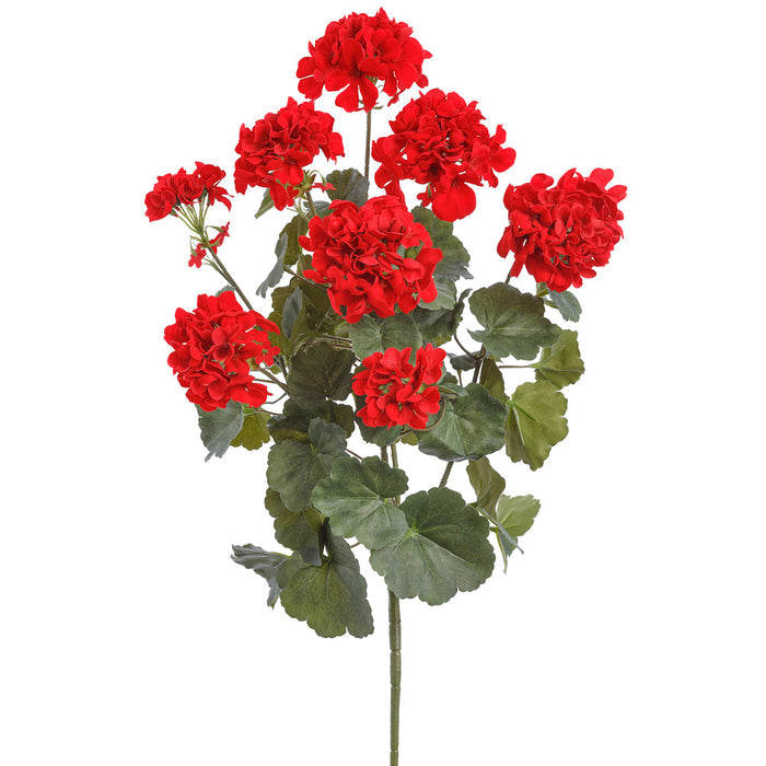 24" Geranium Silk Flower Bush -Red (Pack of 12) - FBG359-RE