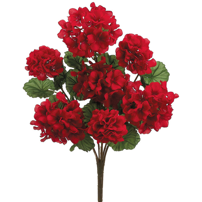 20" Silk Geranium Flower Bush -Red (pack of 12) - FBG515-RE