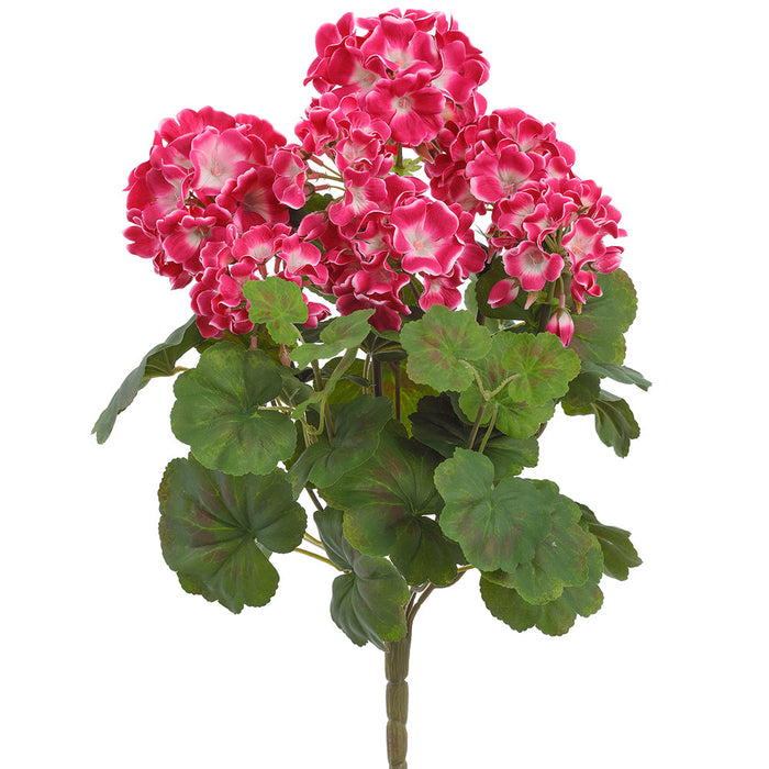 19" Outdoor Water-Resistant Artificial Geranium Flower Bush -Fuchsia (Pack of 12) - FBG534-FU