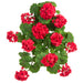 16.5" Outdoor Water-Resistant Artificial Hanging Geranium Flower Bush -Red (Pack of 6) - FBG535-RE