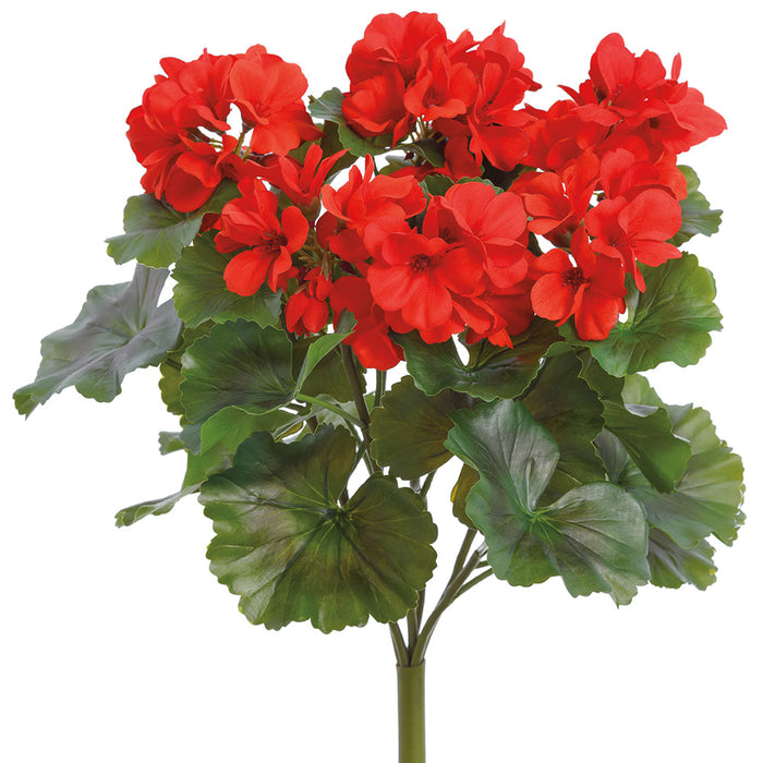 16" Geranium Silk Flower Bush -Red (Pack of 12) - FBG614-RE