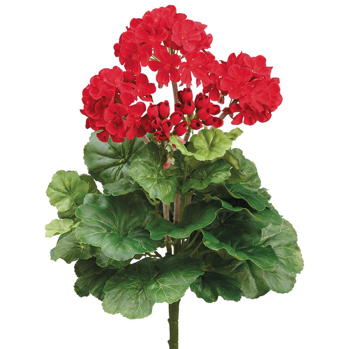 15" Silk Geranium Flower Bush -Red (pack of 12) - FBG800-RE