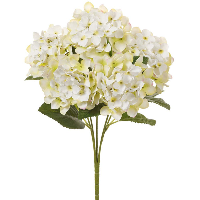 20" Silk Hydrangea Flower Bush -Cream/Yellow (pack of 12) - FBH030-CR/YE