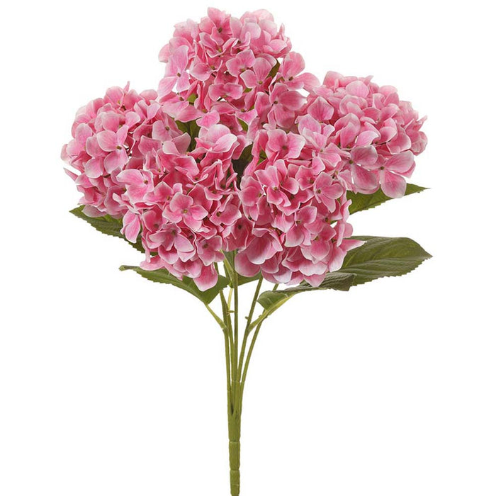 20" Silk Hydrangea Flower Bush -Pink (pack of 12) - FBH030-PK