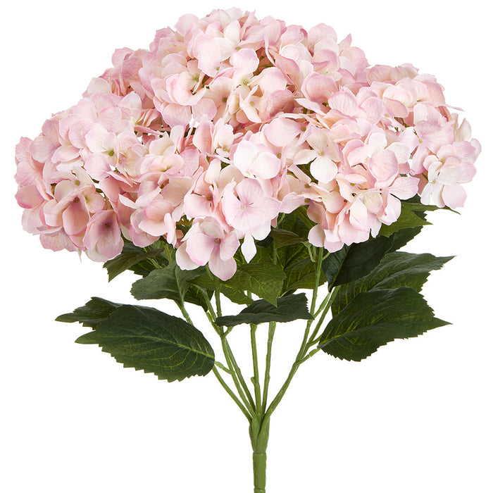 22" Silk Hydrangea Flower Bush -Soft Pink (Pack of 6) - FBH039-PK/SO