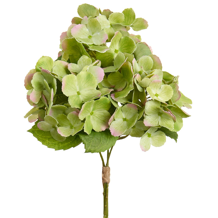 14.5" Hydrangea Silk Flower Stem Bundle -Green (Pack of 12) - FBH048-GR