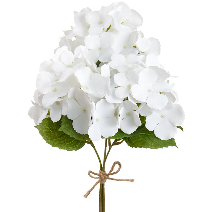 14.5" Hydrangea Silk Flower Stem Bundle -White (Pack of 12) - FBH048-WH