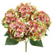 20" Silk Hydrangea Flower Bush -Green/Coral (Pack of 6) - FBH060-GR/CO