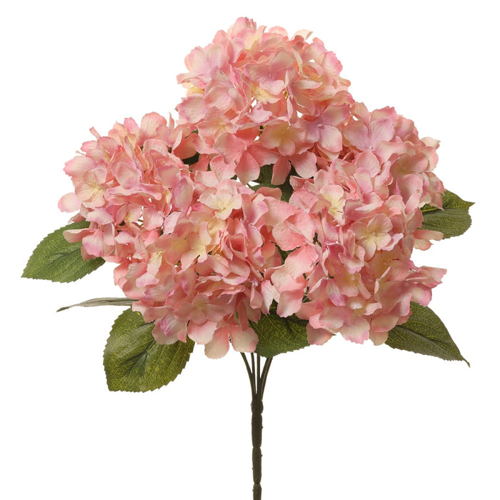 18" Silk Hydrangea Flower Bush -Pink (pack of 12) - FBH061-PK