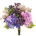 12" Hydrangea & Queen Anne's Lace Silk Flower Bouquet -Mixed Colors (Pack of 6) - FBH100-MX