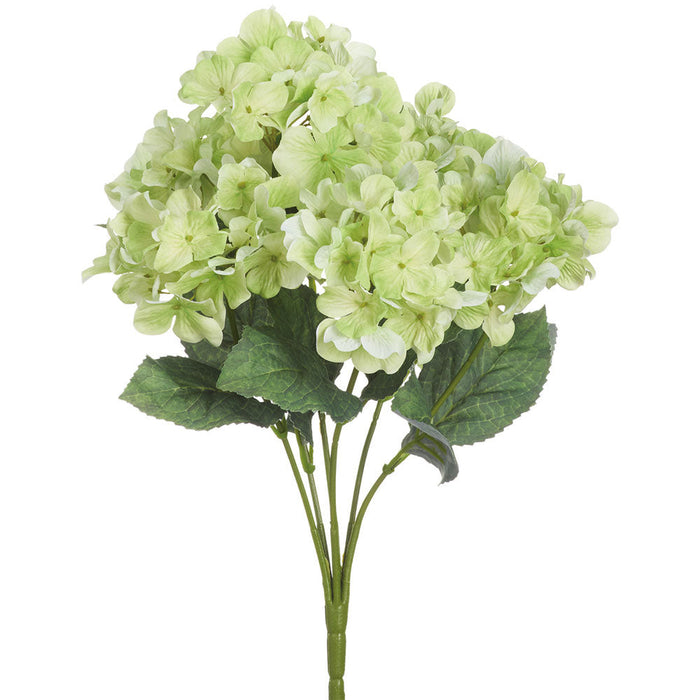 17.5" Outdoor UV-Resistant Artificial Hydrangea Flower Bush -Green (Pack of 12) - FBH162-GR