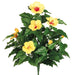 18" Silk Hibiscus Flower Bush -Yellow (pack of 6) - FBH192-YE