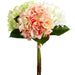 17.5" Real Touch Hydrangea Silk Flower Stem Bundle -Peach/Green (Pack of 12) - FBH210-PE/GR