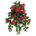 26" Silk Hibiscus Hanging Flower Bush -Tomato Red (pack of 4) - FBH216-RE/TO