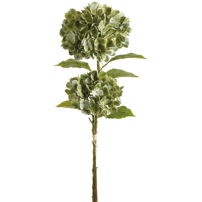27.5" Hydrangea Silk Flower Stem Bundle -Green (Pack of 6) - FBH395-GR