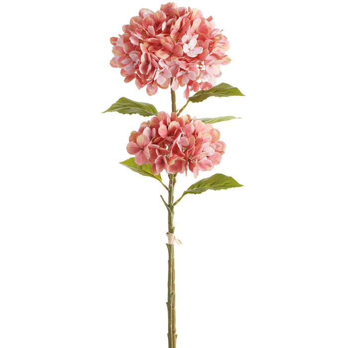 27.5" Hydrangea Silk Flower Stem Bundle -Pink (Pack of 6) - FBH395-PK
