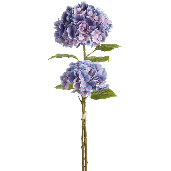 27.5" Hydrangea Silk Flower Stem Bundle -Purple (Pack of 6) - FBH395-PU