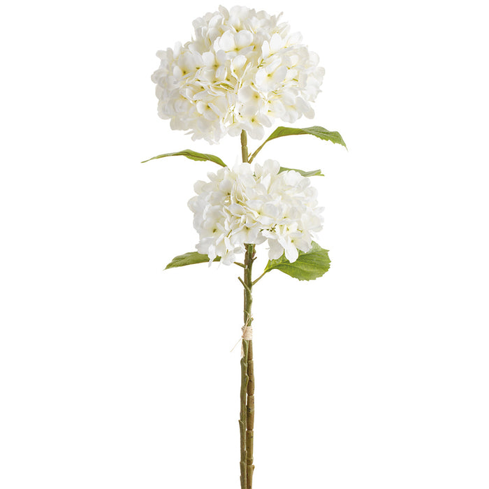 27.5" Hydrangea Silk Flower Stem Bundle -White (Pack of 6) - FBH395-WH
