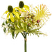 11.5" Hydrangea, Paranomus & Daisy Silk Flower Bouquet -Yellow/Green (Pack of 12) - FBH600-YE/GR