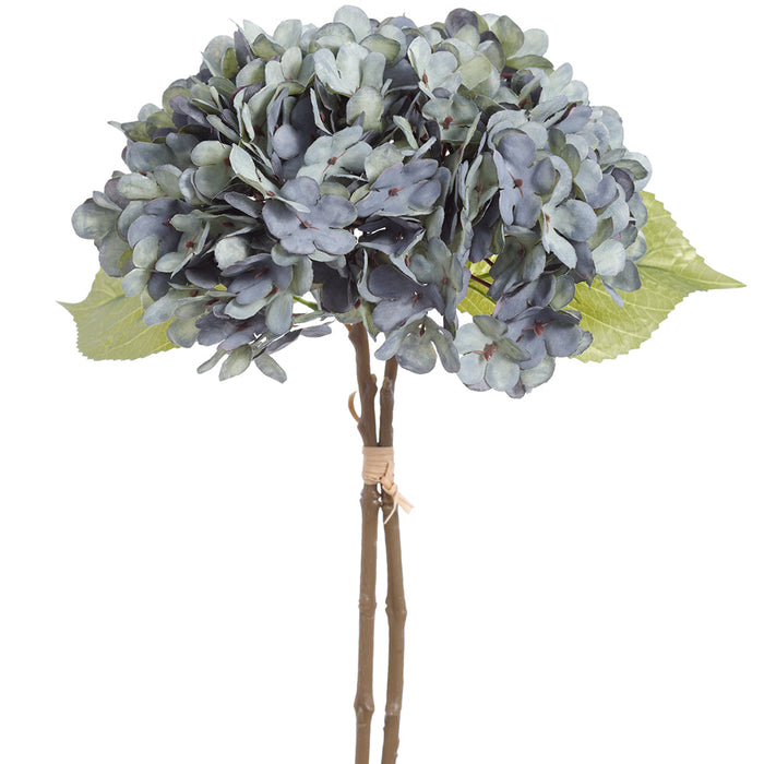 13.5" Hydrangea Silk Flower Stem Bundle -2 Tone Blue (Pack of 6) - FBH982-BL/TT