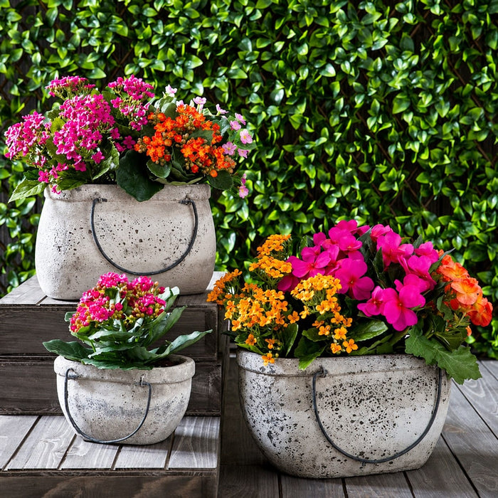 13.5" Silk Kalanchoe Flower Bush -2 Tone Orange (Pack of 6) - FBK107-OR/TT